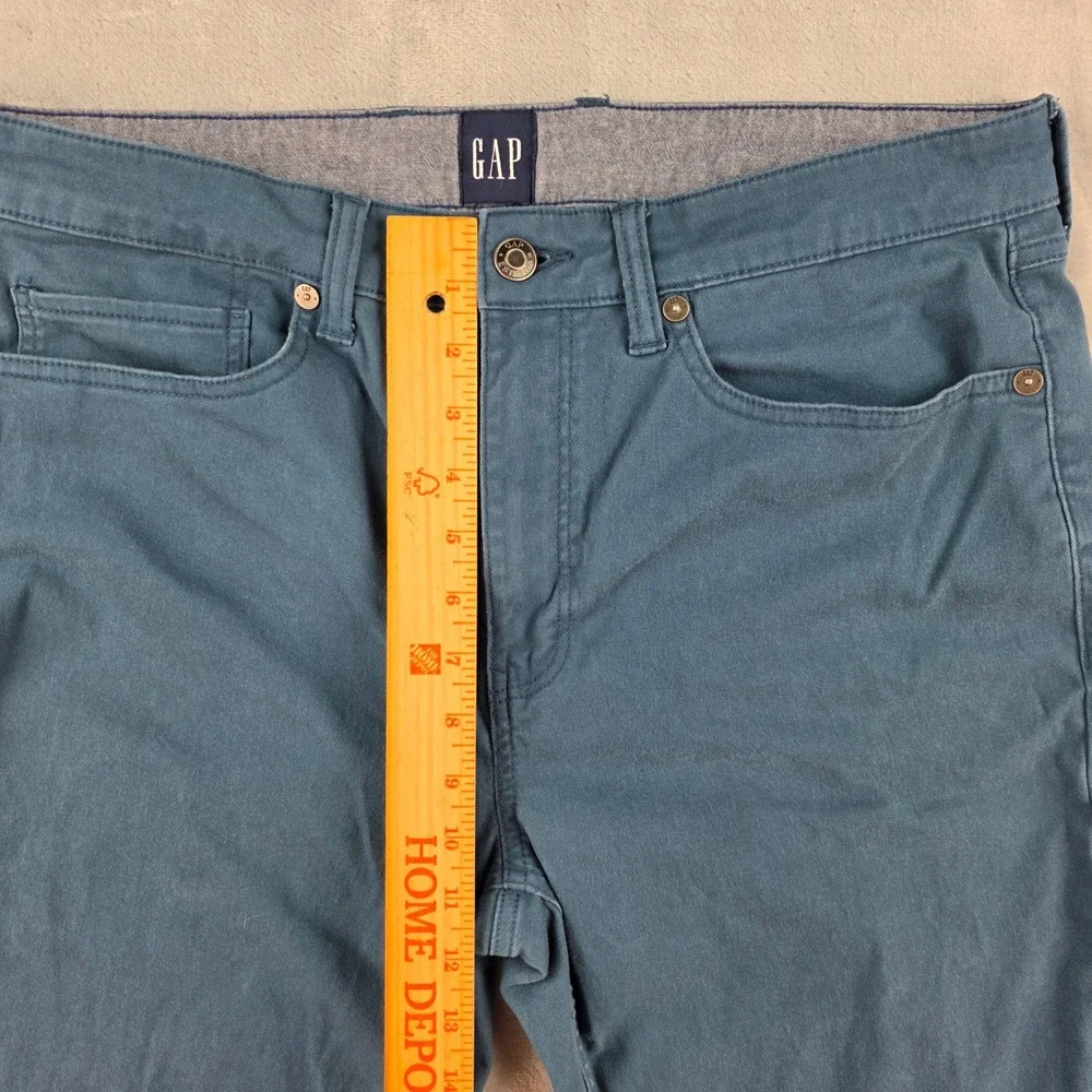 Gap Mens Slim Fit Chino Pants Teal Blue Stretch Cotton‎ 36x30 QMP1636S